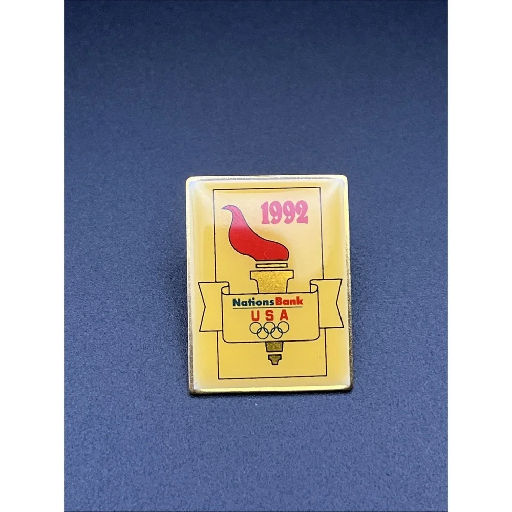 Vintage 1992‎ Barcelona Summer Olympics NationsBank Team USA Sponsor Hat Pin